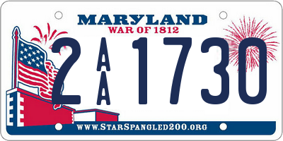 MD license plate 2AA1730