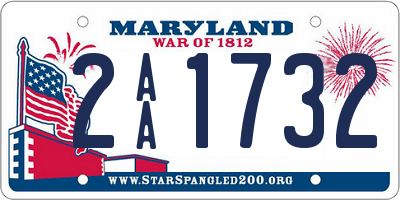MD license plate 2AA1732