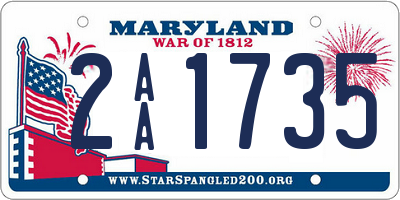 MD license plate 2AA1735