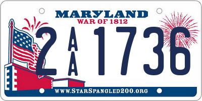 MD license plate 2AA1736