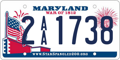 MD license plate 2AA1738