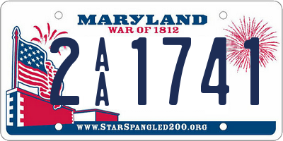 MD license plate 2AA1741