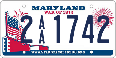 MD license plate 2AA1742