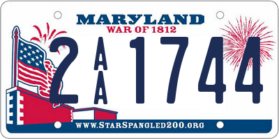 MD license plate 2AA1744