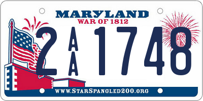 MD license plate 2AA1748