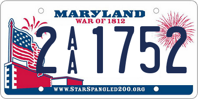 MD license plate 2AA1752