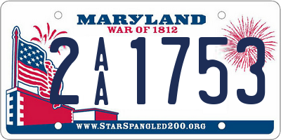 MD license plate 2AA1753