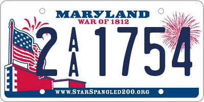 MD license plate 2AA1754