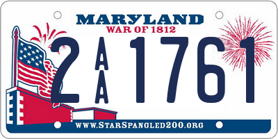 MD license plate 2AA1761