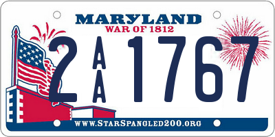 MD license plate 2AA1767