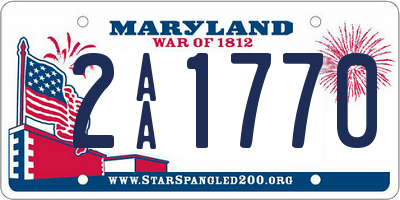 MD license plate 2AA1770