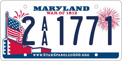 MD license plate 2AA1771