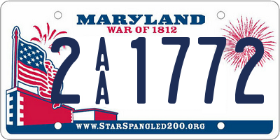 MD license plate 2AA1772