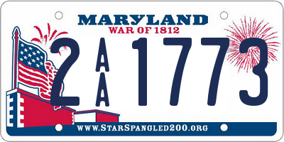 MD license plate 2AA1773