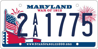 MD license plate 2AA1775