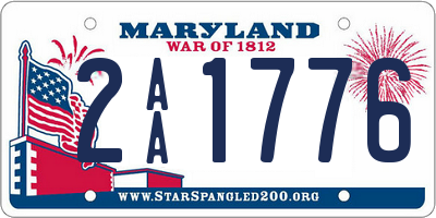 MD license plate 2AA1776