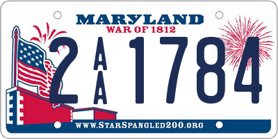 MD license plate 2AA1784