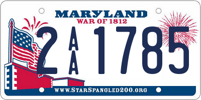 MD license plate 2AA1785