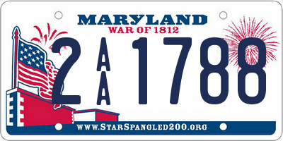 MD license plate 2AA1788