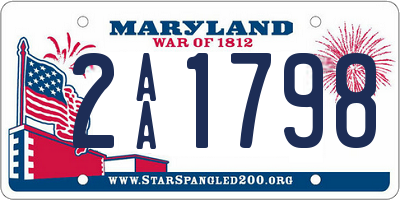 MD license plate 2AA1798