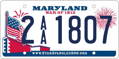 MD license plate 2AA1807