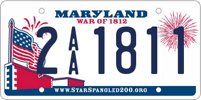 MD license plate 2AA1811