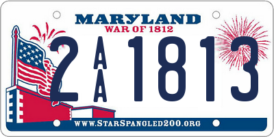 MD license plate 2AA1813