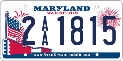 MD license plate 2AA1815