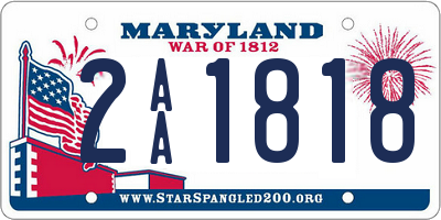 MD license plate 2AA1818