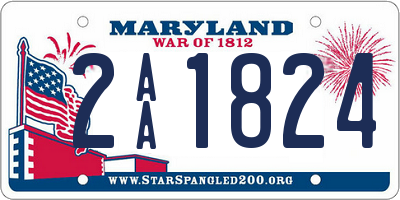 MD license plate 2AA1824