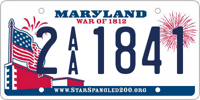 MD license plate 2AA1841