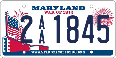 MD license plate 2AA1845