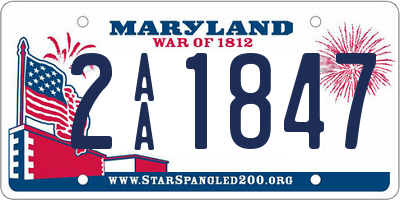 MD license plate 2AA1847