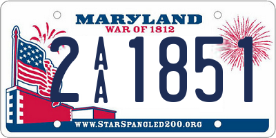 MD license plate 2AA1851