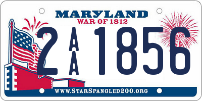 MD license plate 2AA1856