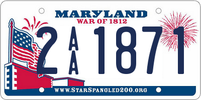 MD license plate 2AA1871