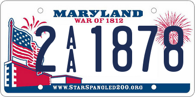 MD license plate 2AA1878