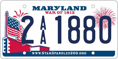 MD license plate 2AA1880