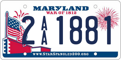 MD license plate 2AA1881