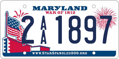 MD license plate 2AA1897