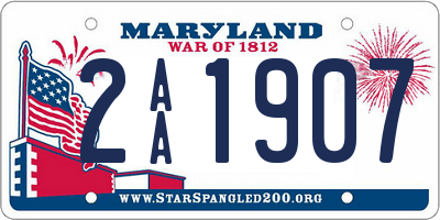 MD license plate 2AA1907