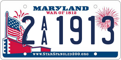 MD license plate 2AA1913