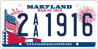 MD license plate 2AA1916