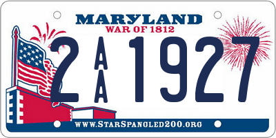 MD license plate 2AA1927