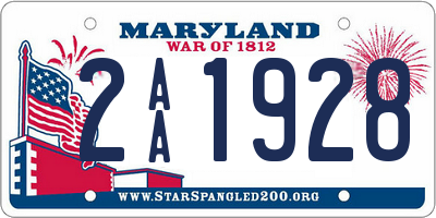 MD license plate 2AA1928