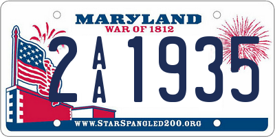 MD license plate 2AA1935