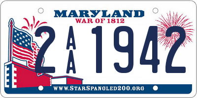 MD license plate 2AA1942