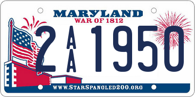 MD license plate 2AA1950