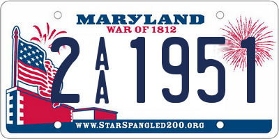 MD license plate 2AA1951