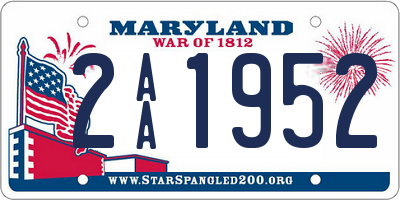 MD license plate 2AA1952